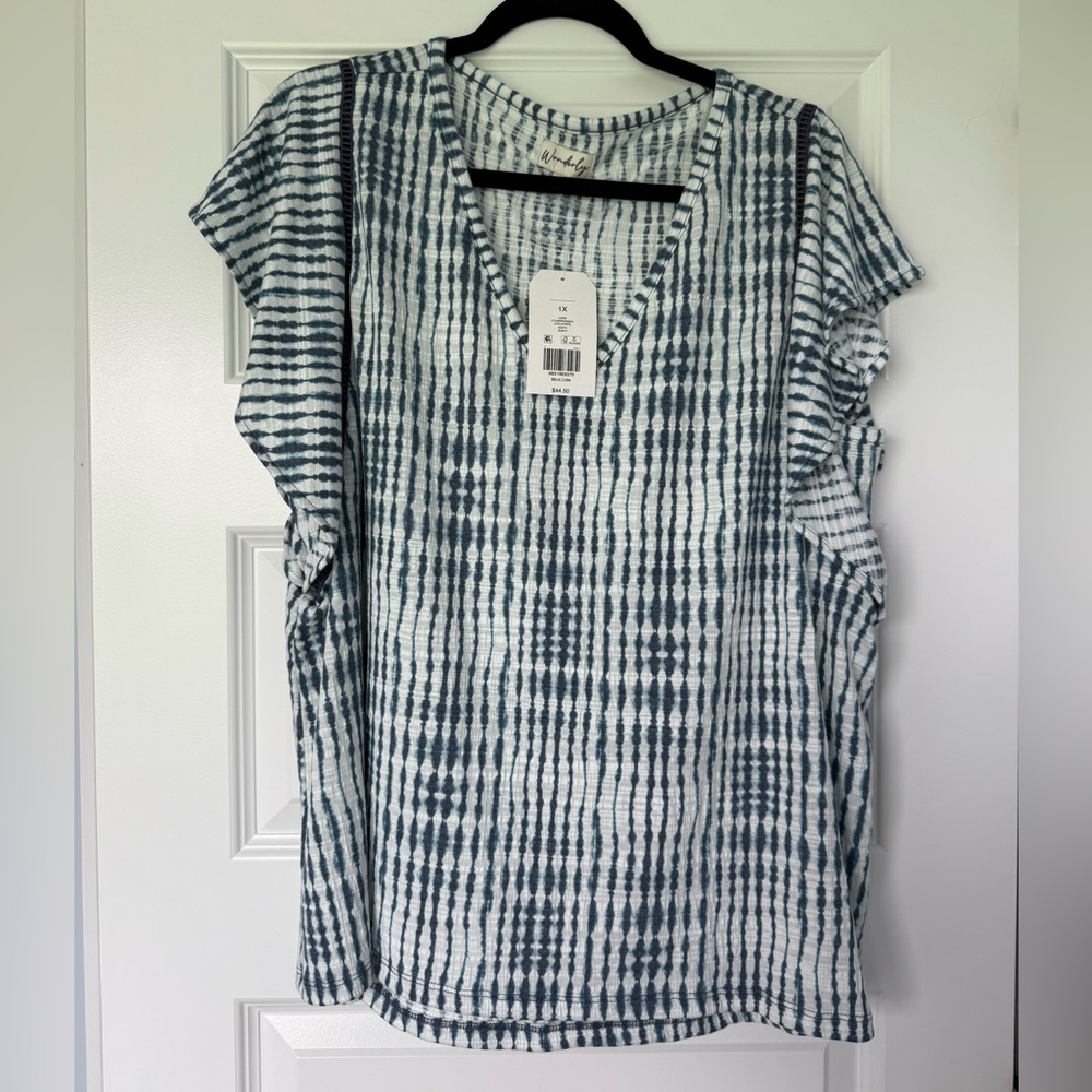 Waverly Blue and White Striped Blouse